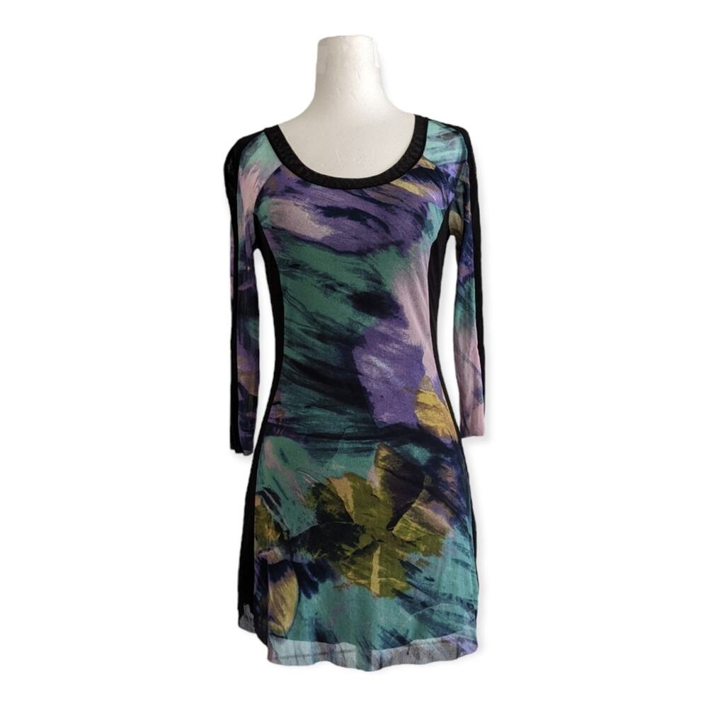 ELANA KATTAN A-line stretch mesh dress